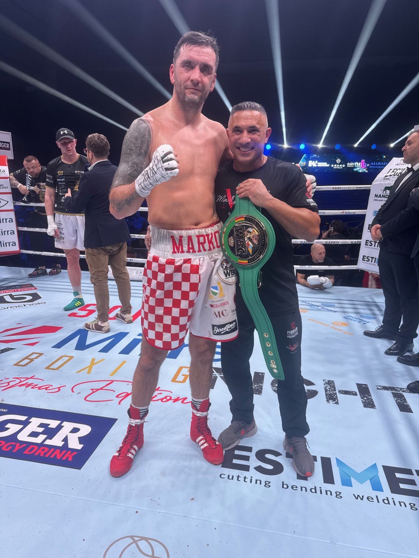 Marko Calic celebrates WBC International Silver title victory in Sopot