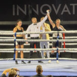 Patricia Berghult celebrates her comeback victory over Tiia Rantakyla after six dominant rounds.